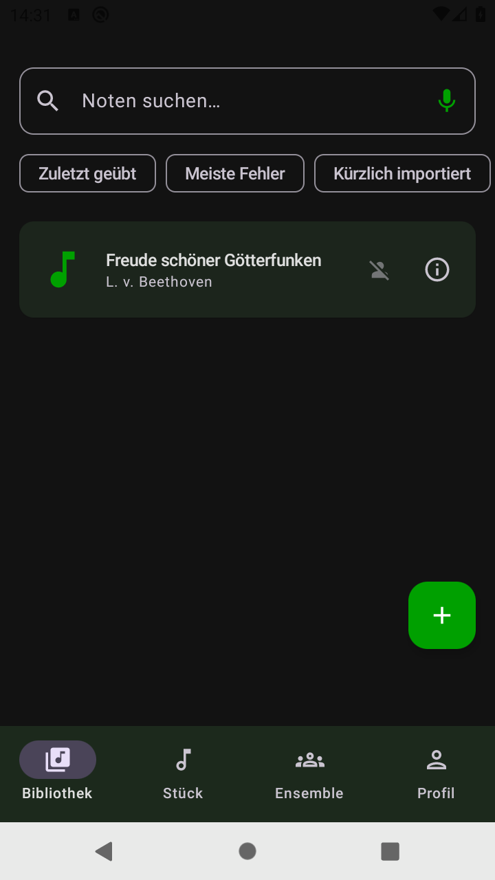 Bibliothek mit Stücken