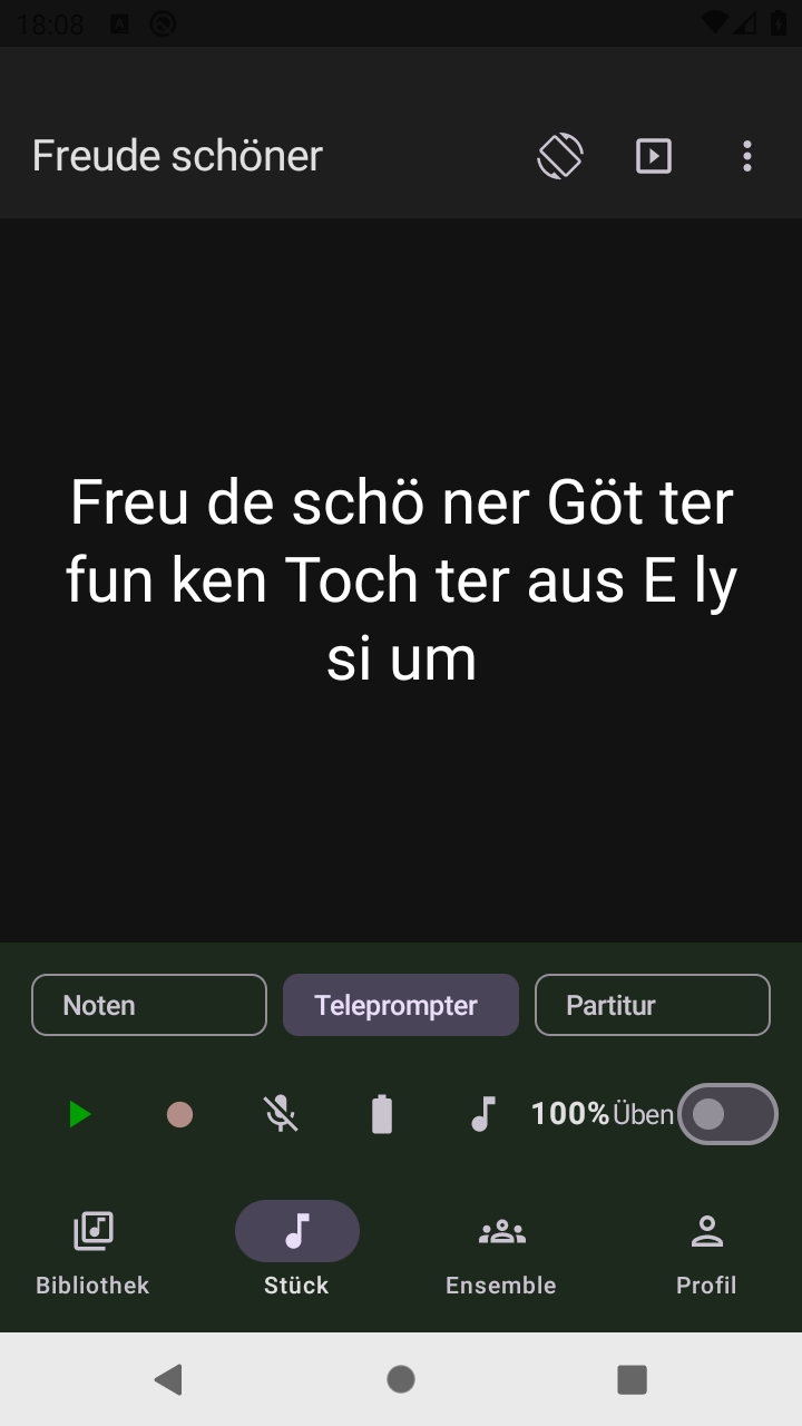 Teleprompter-Modus