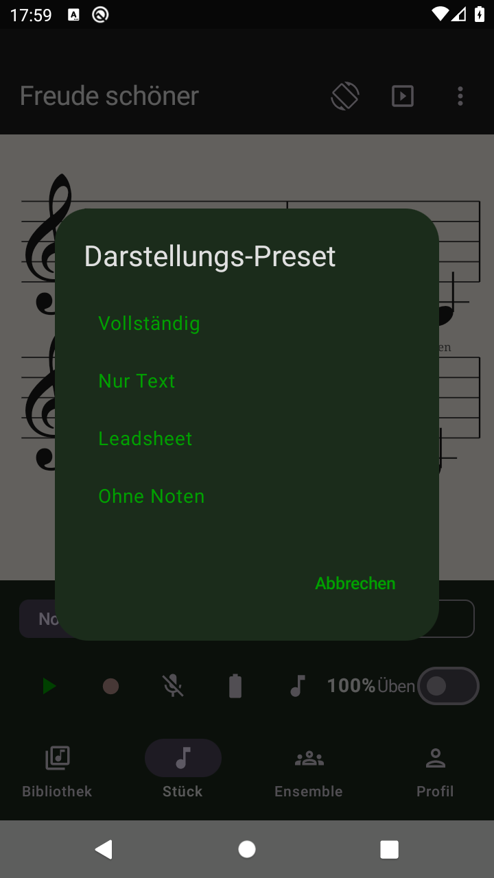 Darstellungs-Presets